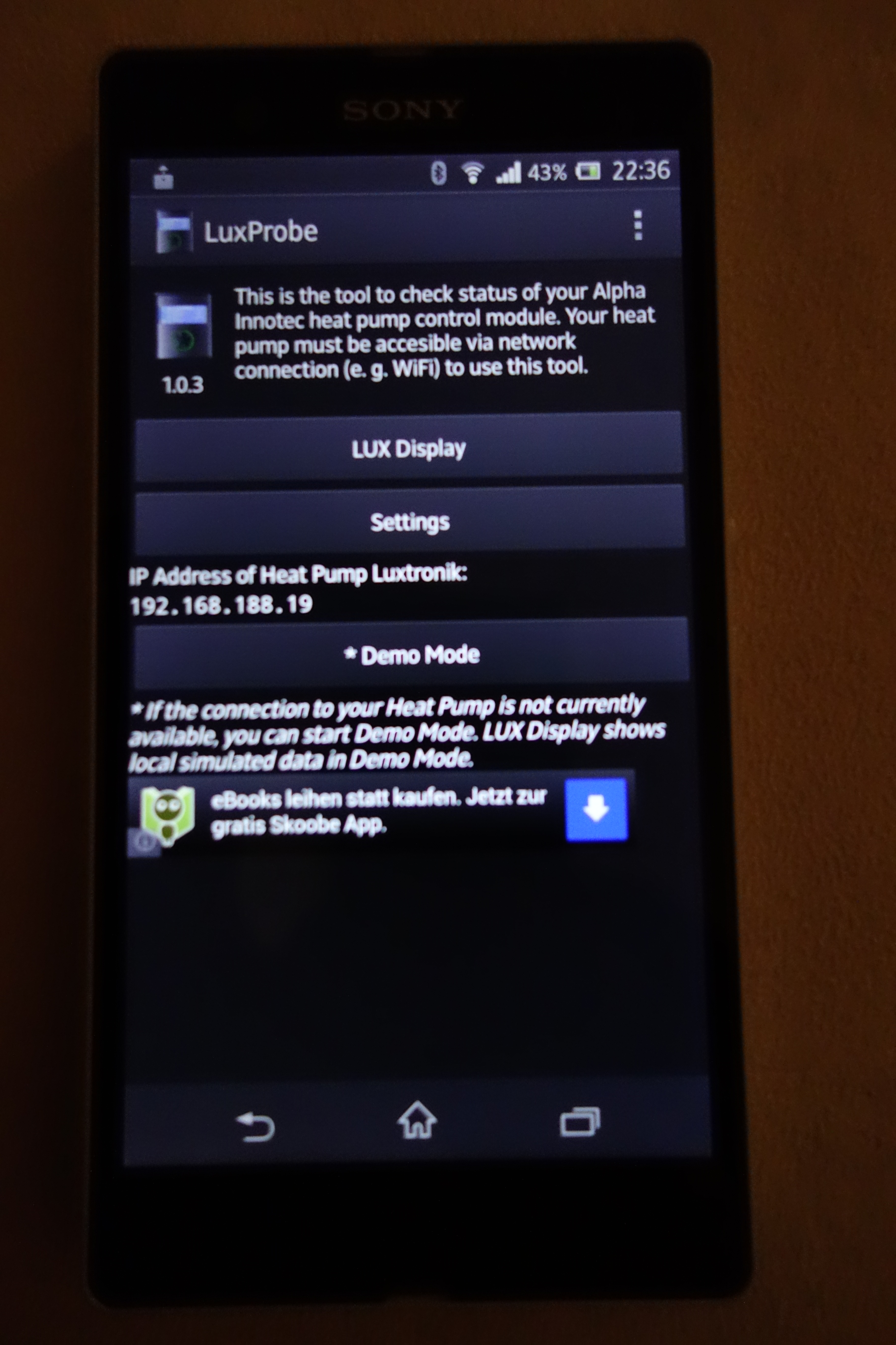 Bild 15: Statische IP-Adresse unter Settings eintragen